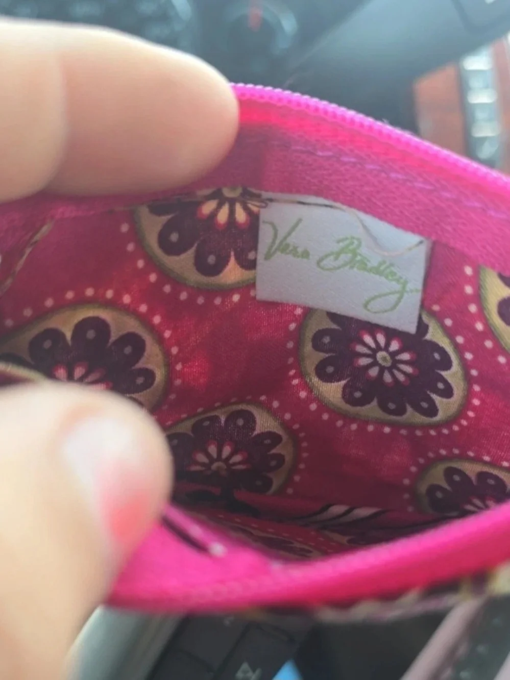 Vera Bradley Pink Paisley Floral Key Pouch